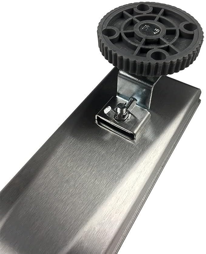 Neodrain 36-Inch Linear Shower Drain with Removable Quadrato Pattern Grate, Brushed 304 Stainless Steel Rectangle Shower Floor Drain, Linear Drain with Leveling Feet,Hair Strainer