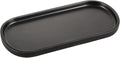 Emibele Black Vanity Tray, 10" Resin Oval Storage Tray for Bathroom Countertop Kitchen Sink Dresser Toilet Tank, Tray Organizer for Jewelry Ring Cosmetic Perfume Candle Soap Shampoo, Matte Black