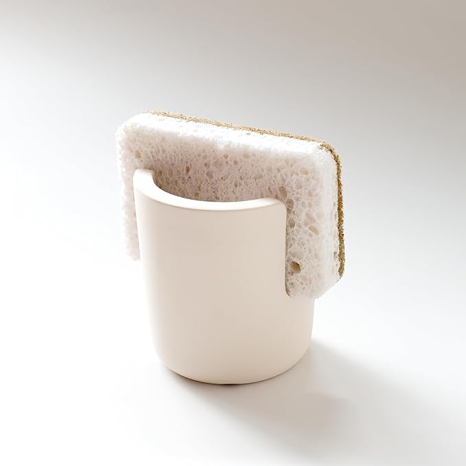 Selegna Diatomite Stone Sponge Caddy – Quick Drying Diatomaceous Earth Sink Organizer – Instant Drying Kitchen Sponge Holder for Sink – Compact Large Stone Sponge Holder