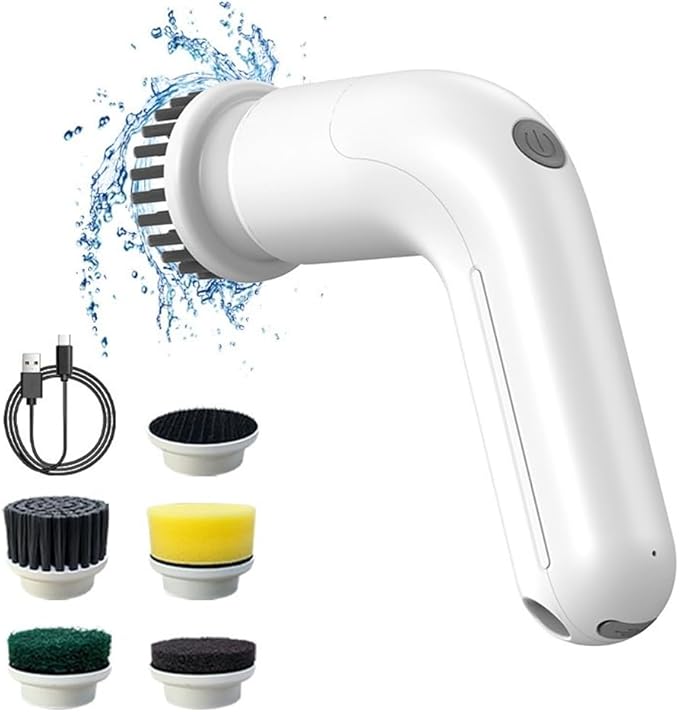 Electric Rotary Floor Scrubber, Cordless Electric Shower Floor Scrubber Handheld Cleaning Brush for Floors, Kitchen Easy to Use (A)