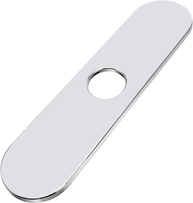 BokWin 10-Inch Faucet Deck Plate, Stainless Steel Sink Hole Cover in Chrome, Quick Installation for Single Hole Faucet to Cover Unused Holes on Kitchen or Bathroom Sink