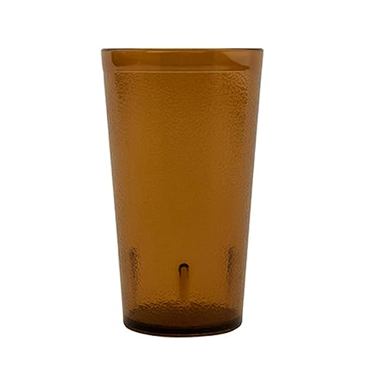 G.E.T. 6612-1-A Heavy-Duty Plastic Restaurant Tumblers, 12 Ounce, Amber (Set of 12)