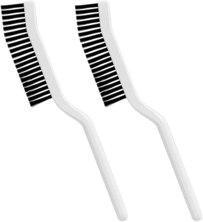 ARTIBETTER 2pcs Multifunctional Long Handle Cleaning Brushes for Bathroom Kitchen Grooves and Window Tracks, Stiff Bristle Crevice Scrub Brushes for Tile Grout and Corner Cleaning