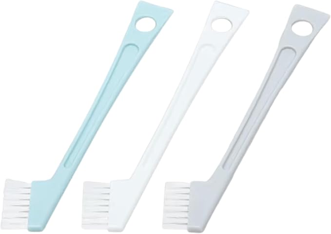 Crevice Cleaning Brush Set - 3 Pack Small Scrub Brushes for Cleaning Grout, Window Tracks & Tight Spaces - Deep Detail Household Cleaning Tools for Kitchen Sink & Bathroom