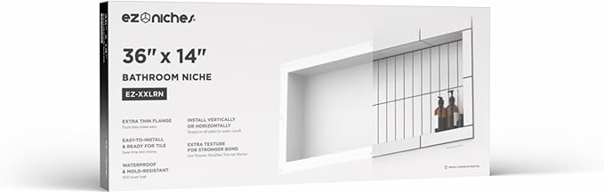 USA - Ready for Tile Niche Preformed Bathroom Recess It Shower Shampoo Shelf (14" X 36")