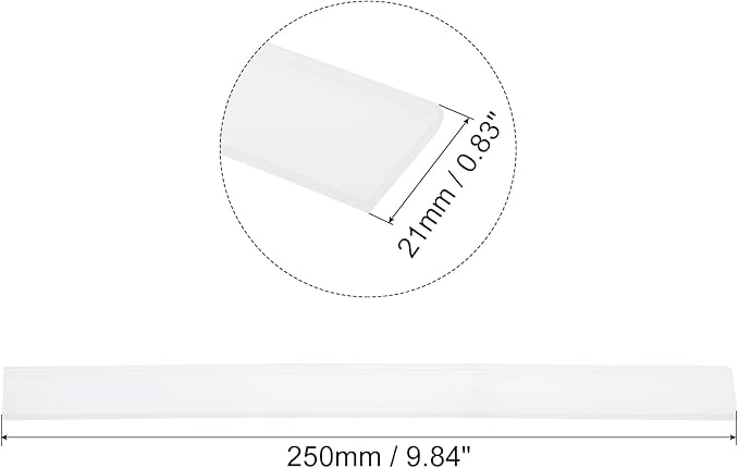 MECCANIXITY Replacement Squeegee Rubber for Window, Glass, Shower Doors, Tile Wall Cleaning, 9.84 Inch, White
