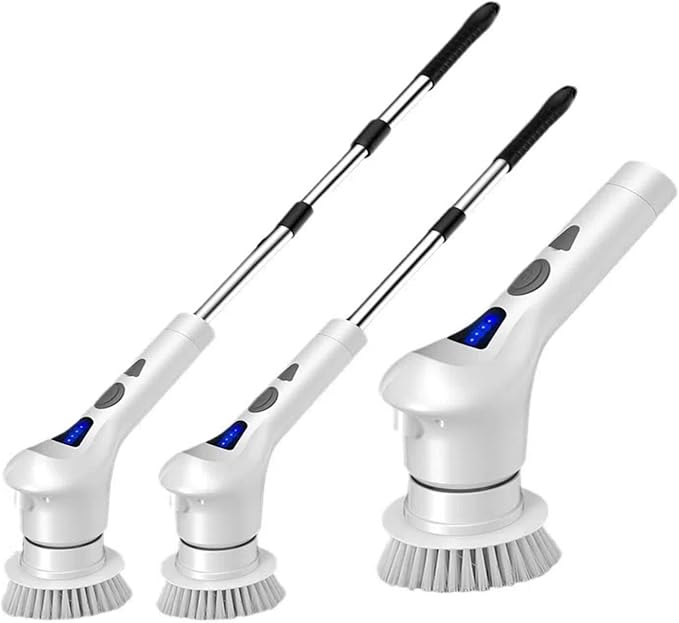 Electric Multifunctional Cleaning Brush Set for Home Use - Manual Powerful Cleaning Tool Kit (6-Piece Set) for Kitchen, Bathroom, Toilet and Floors.