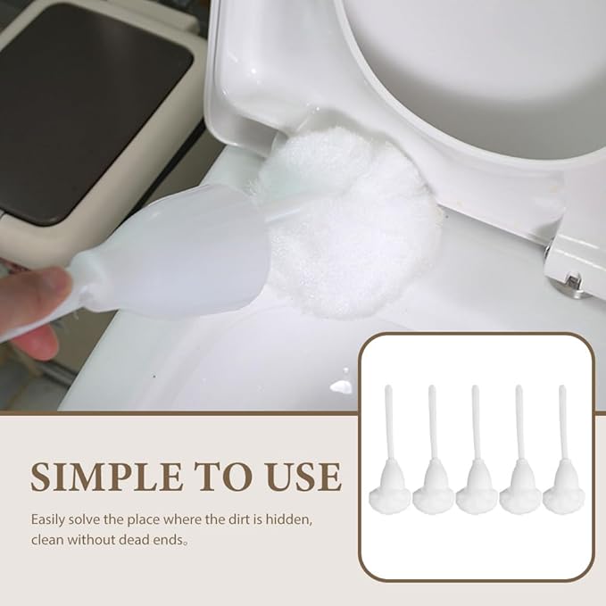 Garneck Soft Toilet Bowl Brush Set with Holder 5Pcs Bathroom Cleaning Brushes with Soft Bristles and Pp Handle for Deep Toilet Cleaning