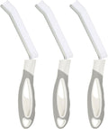 PATIKIL Hard Bristle Crevice Cleaning Brush, 3Pcs Multifunctional Gap Cleaning Brush Corner Cleaning Brushes Tool for Little Corner Kitchen Bathroom Toilet Windows, Grey White