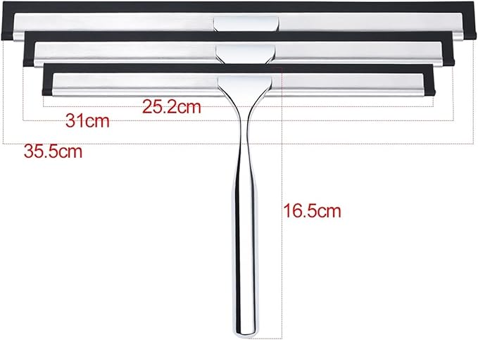 Window Squeegee Scrape Table Squeegee with Hook Stainless Steel Shower Squeegee Windshield for Shower Glass(Size Medium 12inch)
