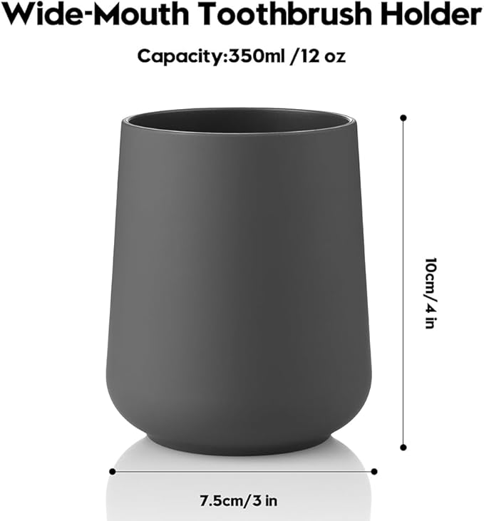 Matte Gray Toothbrush Holder for Electric Toothbrushes Bathroom Organizer for Toothpaste Kids & Adults