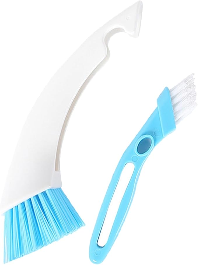 Small Cleaning Brush for Washing Machine and Bathroom Floor, Dual-Head Scrub Brush with Detachable Handle, Multi-use Home Cleaning Tool for Tight Gaps and Tile Grout Random Color