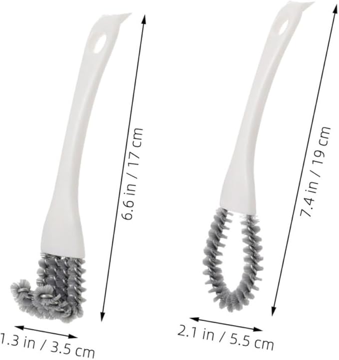 Multifunctional Kitchen Cleaning Brush Set 2pcs, Soft Handheld Crevice Cleaning Brushes with U-Shaped and Angled Designs for Stove, Grill, Window Track, and Bathroom Tight Spaces