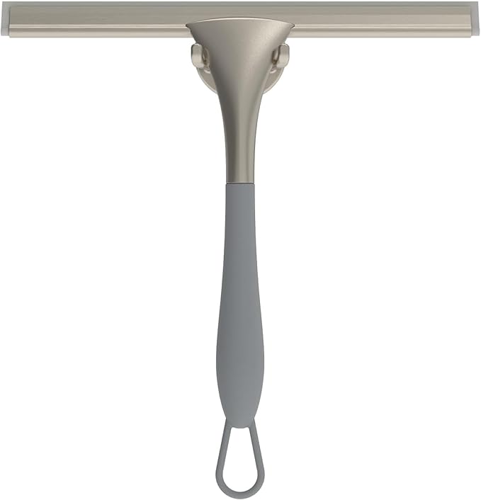 Better Living Products 17500 Soft Grip Shower Squeegee, 10-Inch Rubber Blade, Grey/Nickel