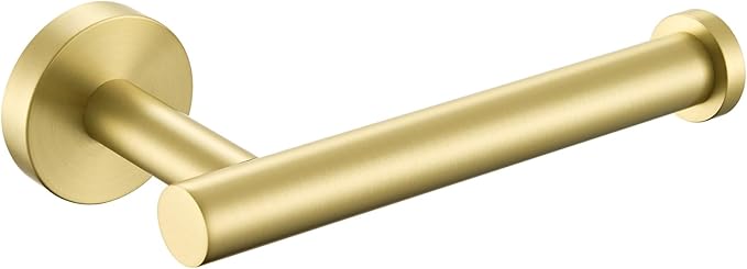 APLusee Toilet Paper Holder Brushed Gold, 304 Stainless Steel Heavy-Duty Tissue Holder for Bathroom Powder Room, Wall Mounted