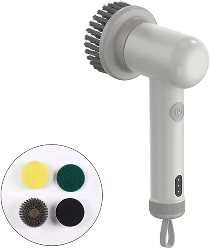 Wireless Electric Cleaning Brush Housework Kitchen Dishwashing Brush Bathtub Tile Professional Cleaning Brush Labor Saving (Size : Grey Color)