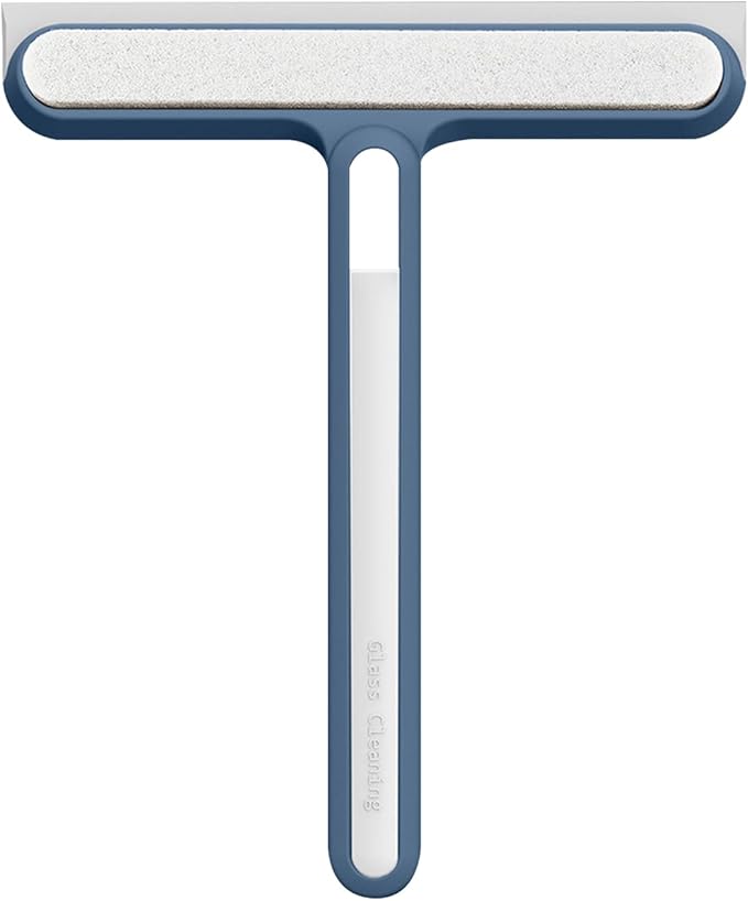 All-Purpose Shower Squeegee 9 Inch for Shower Door Bathroom Tile Floors Wall Window and Car Glass Hidden Brush Shower Squeegee for Shower Wall Glass Door for Tile All-Purpose for Cleaning