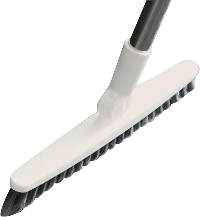 Long Handle Crevice Brush Floor Tile Grout Brush Corner with Sturdy Plastic for Bathroom Kitchen Toilet (Beige 88.5cm)
