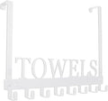 Over The Door Hooks, Towel Rack for Bathroom Towel Holder for Hanging Heavy Duty, Wall Mount Towel Hanger with 8 Hooks for Bedroom Bathroom Kitchen Towels,White