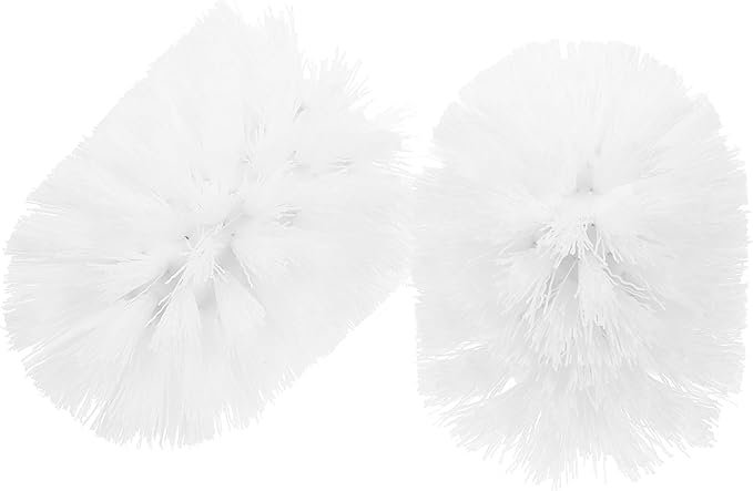 Alipis Toilet Brush Replacement Heads 2pcs White Plastic Scrub Brush Heads 80x100mm Replaceable for Bathroom Cleaning