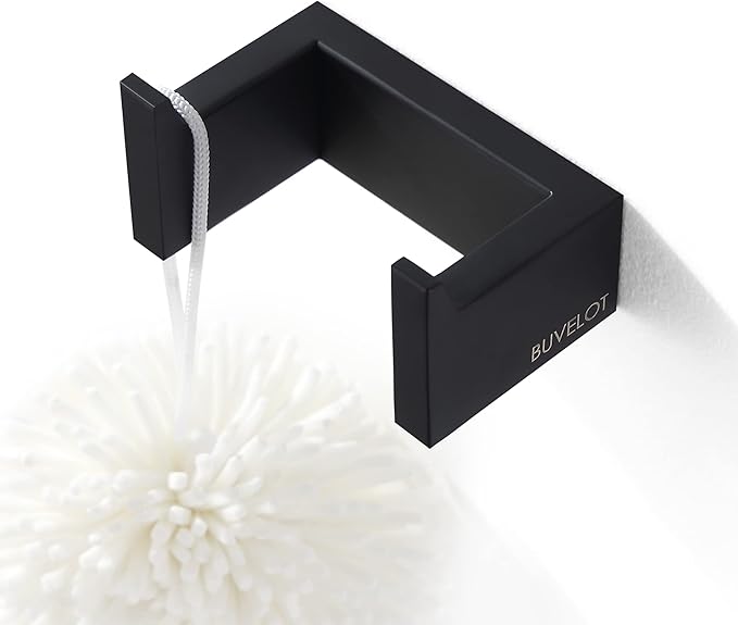 Matte Black Double Towel Hook for Bathroom,Modern Coat Robe Hook Wall Mounted,073010-MB Ler Series