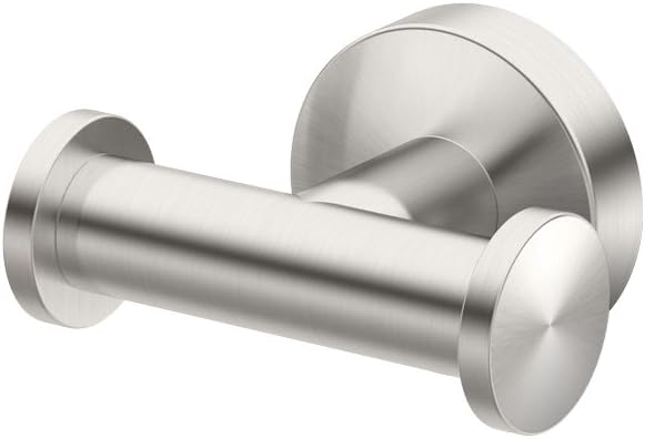 Gatco 4645A Glam Double Robe Hook, Satin Nickel / 3.10"W Wall Mount Double Robe, Towel Hook