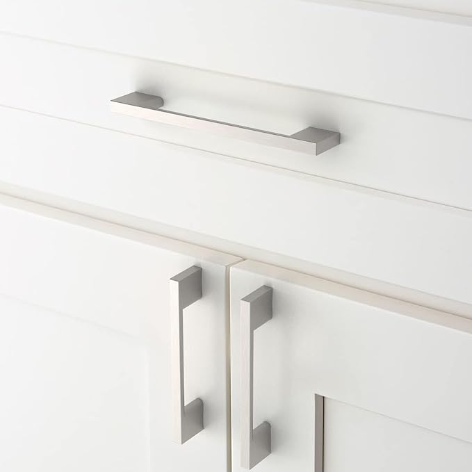 Amerdeco 15 Pack Brushed Satin Nickel Cabinet Pulls - 5 Inch(128MM) Hole Centers Kitchen Handles for Cabinets and Cupboards - ZH0060