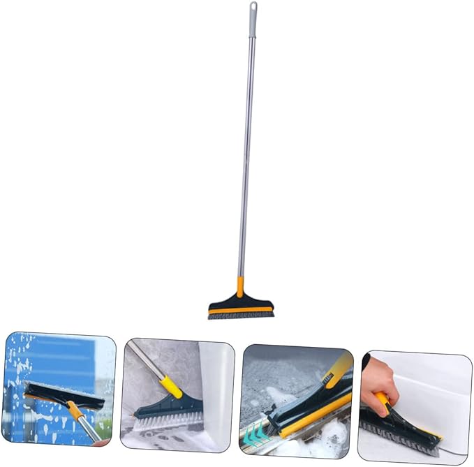 Cabilock -Handled Bathroom Scrub Brush for Deep Cleaning Tiles and Grout Hard Bristle Floor Brush for Hotel and Home Use Ergonomic Design for Easy Maneuvering