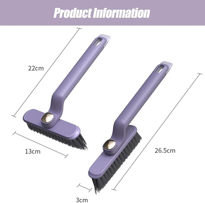 2 PCS Multi-Function Rotating Crevice Cleaning Brush, 2024 New Hard Bristle Crevice Gap Cleaning Brush, 360 Degree No Dead Corners Household Cleaning Tool for Cleaning Kitchen Bathroom (White)