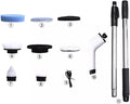 Floor Tile Toilet Brush Long Handle Bathroom Brush Cordless Electric Cleaning Brush with 8 Replaceable Brush Heads for Home ()