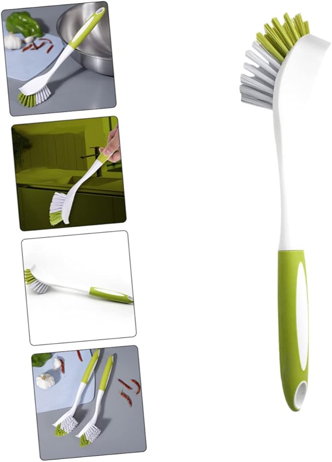 Beaupretty 3pcs Handle Dish Brush Multi-Function Pot Cleaner for Kitchen Green for Scrubbing Dishes Pans and Pots Convenient Hanging Design for Easy Storage