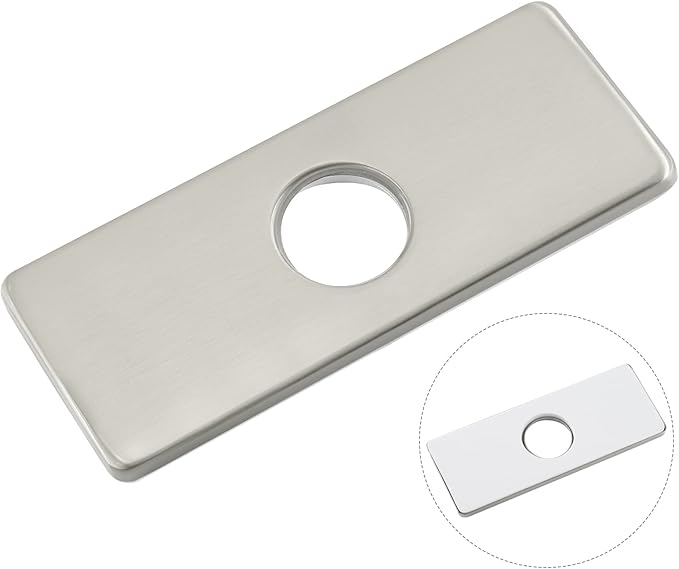 Litoexpe 6 Inch Sink Hole Cover Faucet Deck Plate for Bathroom or Kitchen Faucet 1-3 Hole, Brushed Nickel Stainless Steel Sink Hole Escutcheon Plate