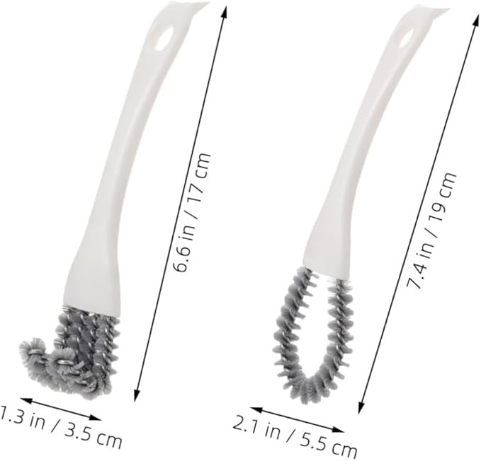 CLISPEED 2pcs Kitchen Cleaning Brush Set Heavy Duty Grout Cleaner and Crevice Scrub Brush U-Shaped and Bent Design for Dead Corner and Stove Grill Cleaning Soft Bristle