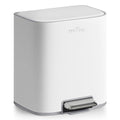 mVm Kitchen Trash Can, 5.3 Gal Trash Can with Lid, Smooth Edge Step Garbage Bin for Home Kitchen Office (White)