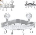 Corrugated Suction Cup Storage Holder, 2025 New Movable Shower Shelf Suction Cup, Corner Shower Caddy Large Organizer Bathroom Shelf No-Drill Wall-Mounted Storage (CLEAR)
