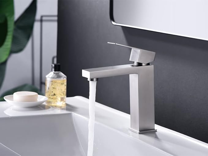 Brushed Nickel Bathroom Faucet ARCORA Modern Faucet for Bathroom Sink Single Hole Bathroom Faucet with cUPC Supply Lines and Pop Up Drain