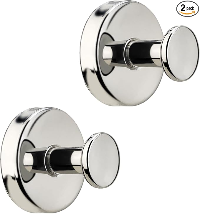 Towel Hooks for bathrooms - Stainless Steel Suction Cup Hooks Strong Adhesive Bathroom Hanger No Drill, Waterproof Wall Hooks for Shower, Kitchen, Window,Tile,Board,Glass,Marble,Metal (2 Set)