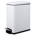Garvee Small Bathroom Trash Can with Lid, 10 Liter / 2.6 Gallon Stainless Steel Garbage Can with Removable Inner Bucket & Step Pedal, Slim Metal Trash Bin for Toilet, Bedroom, Kitchen, Office, White
