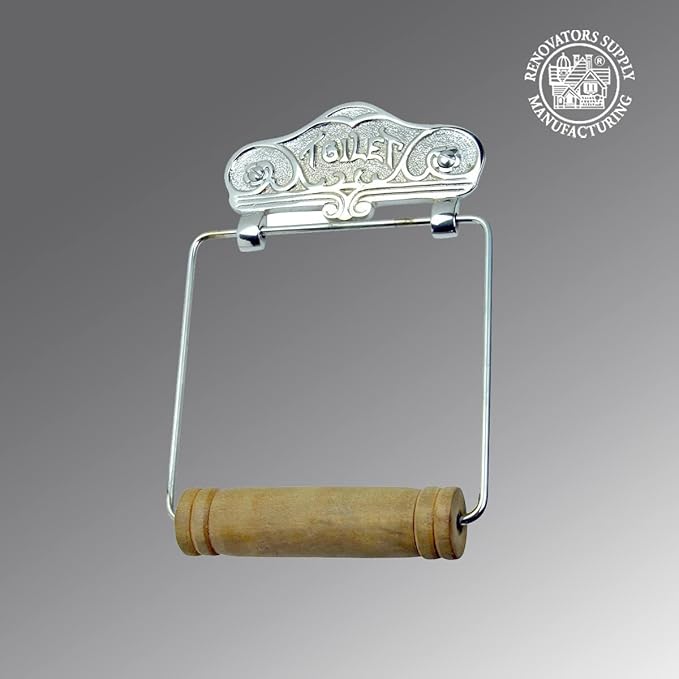 Renovators Supply Toilet Paper Holder - Antique Wall Mount Toilet Paper Holder - Sanitary Paper Holder - Vintage Bathroom Decor - Colonial Tissue Holder - Silver, Victorian, Pack of 1
