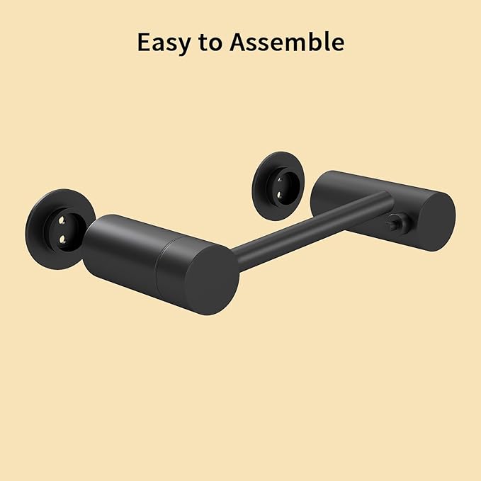YUMORE Toilet Paper Holder Wall Mounted, Springless Pivoting Bathroom Tissue Holder, Easy One-Hand Reload No Spring Needed, Matte Black Modern Bathroom Hardware Accessories