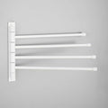 GERZWY Wall Mount Bath Towel Rack with 4 Arms Stainless Steel Bathroom Swing Arm Towel Bars Organizer, White