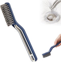 Crevice Cleaning Brush, Multifunctional Floor Seam Brush, Hard Bristle Gap Scrub Brush, V Bathroom Gap Brush Cleaner Tools for Bathroom, Kitchen, Window, Faucets, Tiles, Toilet, Grout (Blue)