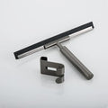 Shower Squeegee Bathroom Mirror Glass Wiper Stainless Steel Window Cleaning for Shower Kitchen Floor Glass Silicone Scraper (Titanium Black)