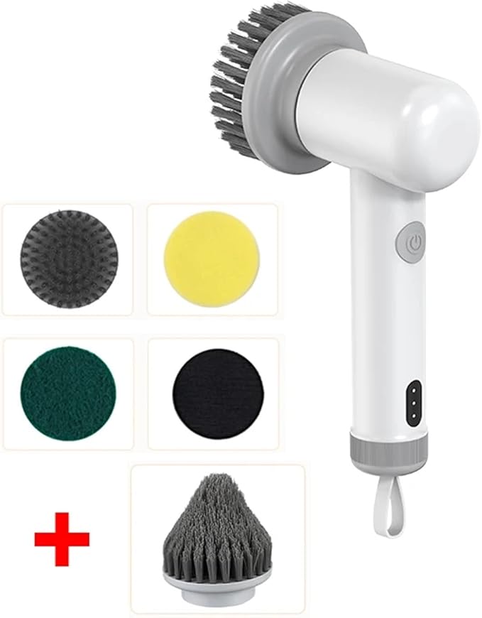 Wireless Electric Cleaning Brush Housework Kitchen Dishwashing Brush Bathtub Tile Professional Cleaning Brush Labor Saving (Size : Black Sets)