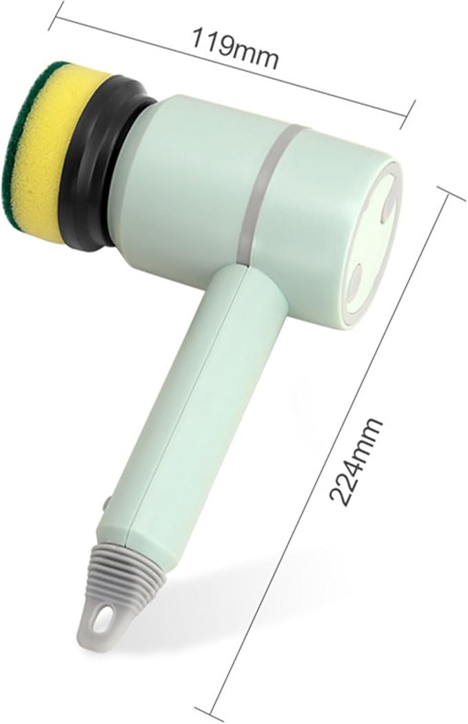 ASkinds Electric Spin Scrubber, 360 Rotating Cordless and Handheld Bathroom Scrubber with 6 Replaceable Cleaning Brush Heads for Cleaning Kitchen, Tile, Tub Floor, Sink, Window and Stove(Green)