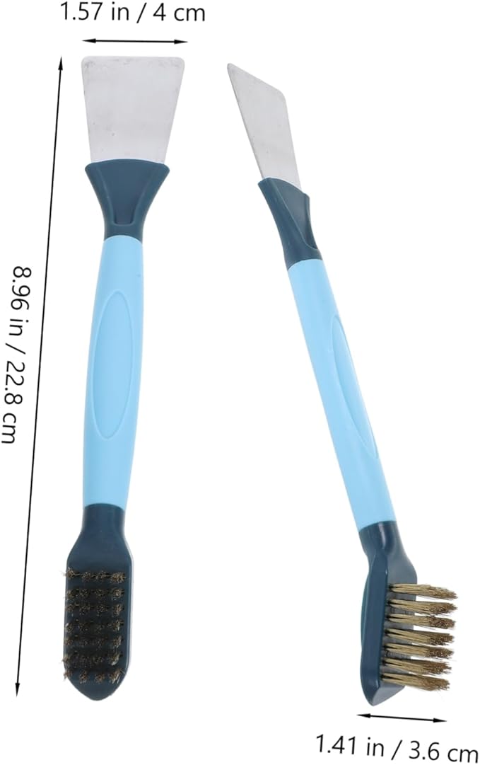 Mobestech Groove Cleaning Brush for Detail Cleaning Multi-Functional Crevice Brush with Scraper for Bathroom Kitchen and Sliding Door Tracks Ergonomic Design Hard Bristles
