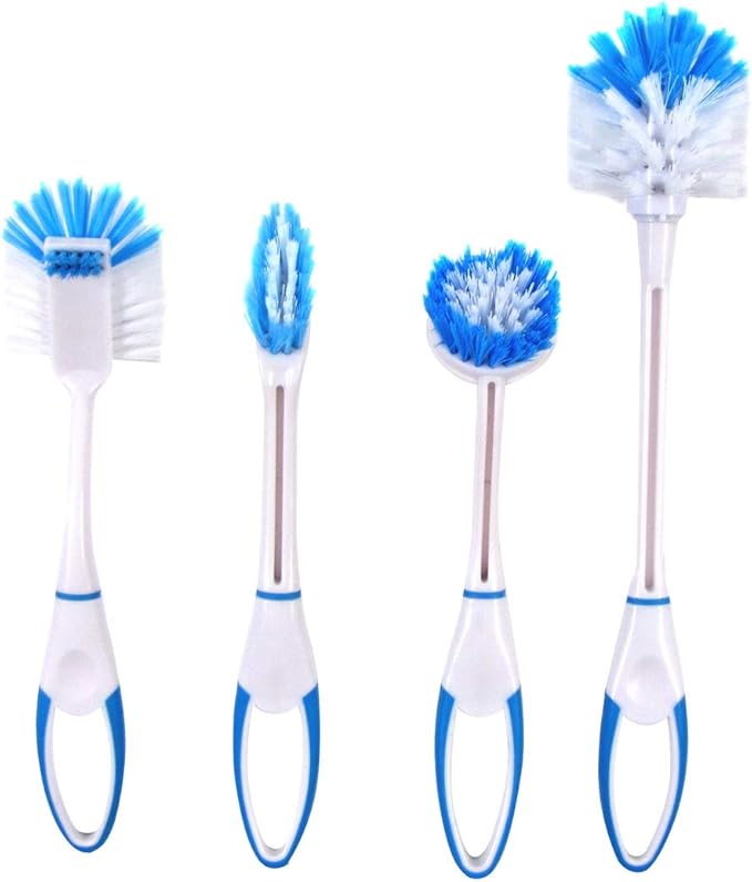 Treasure Gurus Set of 4 Toilet Sink Shower Tub Scrubber Bathroom Brushes Household Cleaning Supply Hand Tool