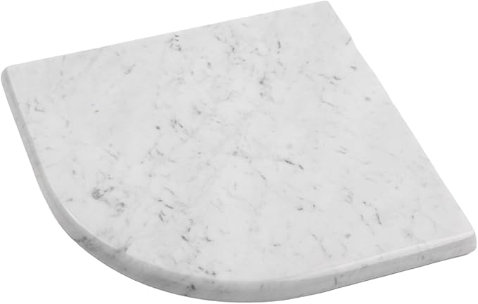 Marble Corner Shower Shelf, 9 Inch Big Carrara White Marble Corner Shelf for Bathroom Shower Decor, Wall Mounted, Polished, 1 Pcs