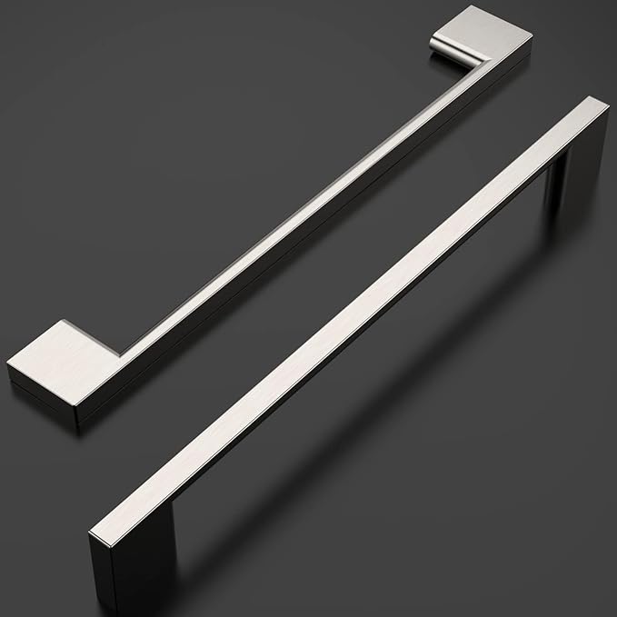 Amerdeco 15 Pack Brushed Satin Nickel Cabinet Pulls 7.5 Inch(192MM) Hole Centers Kitchen Cabinet Handles Cabinet Hardware Kitchen Handles for Cabinets Cupboard Handles Drawer Pulls ZH0060