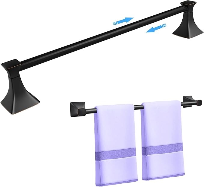 Adjustable Towel Bar, 18''to 24''Towel Racks for Bathroom Wall, Thicken Stainless Steel Bath Towel Holder for Shower, Modern Home Decor Towel Rod
